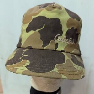VINTAGE Cabela's Thinsulate Camoflage Winter Hunting Hunter full fabric Hat  Cap